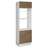 Mueble de Cocina para Horno 70 x 60 cm 3 Puertas Blanco/Marrón Stella Madesa