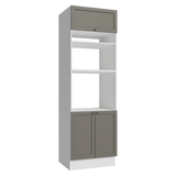 Mueble de cocina para Horno/ microondas 70 x 60 cm 3 Puertas Blanco/Gris Vik Madesa
