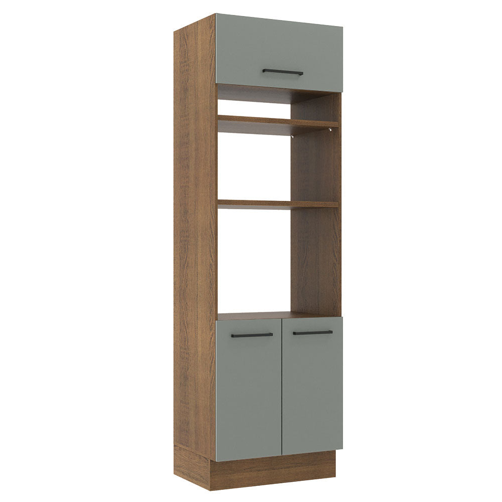 Mueble de Cocina para Horno 70 x 60 cm 3 Puertas Marrón/Gris Agata Madesa