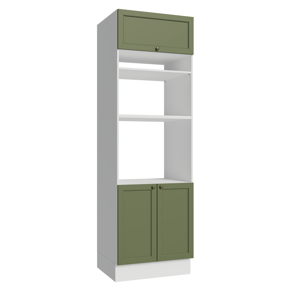 Mueble de cocina para Horno/ microondas 70 x 60 cm 3 Puertas Blanco/Verde Vik Madesa