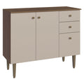 Bajo Mesada para Bacha 105 cm 3 Puertas 2 Cajones (Con Mesada) Marrón/Crema Gourmet Madesa