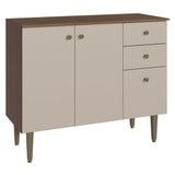 Bajo Mesada para Bacha 3 Puertas y 2 Cajones 105cm Marrón/Crema Gourmet