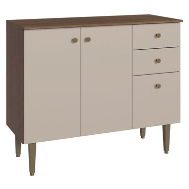 Bajo Mesada 105 cm 3 Puertas 2 Cajones Marrón/Crema Gourmet Madesa