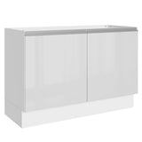 Bajo Mesada para Bacha 100% MDF 120 cm 2 Puertas (Sin Mesada y Bacha) Blanco Brillante Acordes Madesa