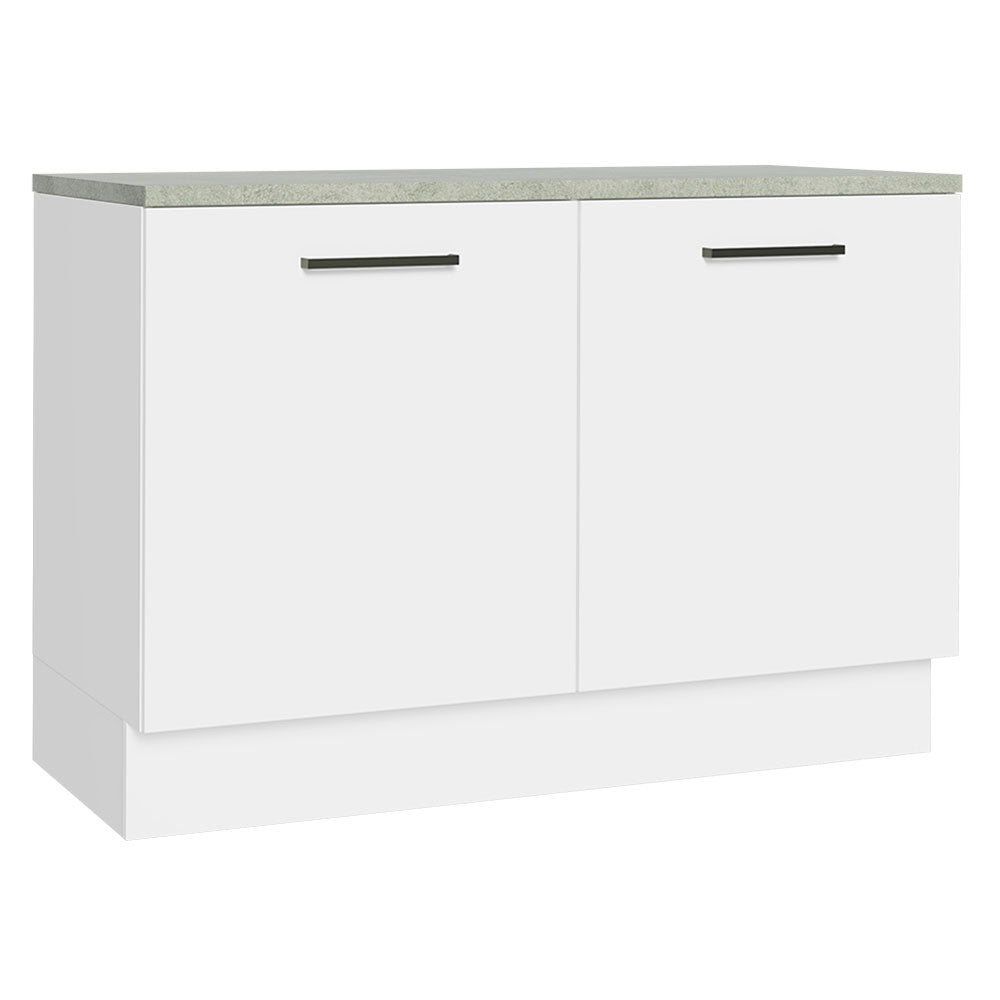 Bajo Mesada para Bacha 120 cm 2 Puertas (con Tapa) Blanco Agata