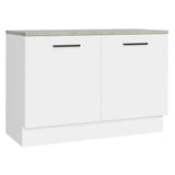 Bajo Mesada para Bacha 120 cm 2 Puertas (con Tapa) Blanco Agata