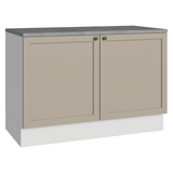 Bajo Mesada Cocina 120 cm (Con Mesada) Blanco/Crema Vik Madesa