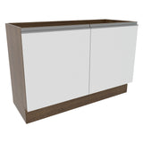 Bajo Mesada para Bacha Glamy 120 cm 2 Puertas (Sin Tapa ni Bacha) Glamy Marrón/Blanco