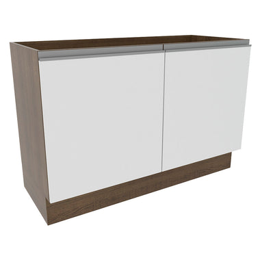Bajo Mesada 120 cm 2 Puertas Sin Mesada Marrón/Blanco Glamy Madesa