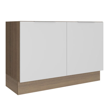 Bajo Mesada 120 cm 2 Puertas Sin Mesada Marrón/Blanco Stella Madesa