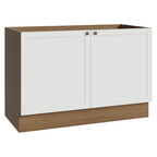 Bajo Mesada 120 x 52 cm 2 Puertas Sin Mesada Marrón/Blanco Vik Madesa