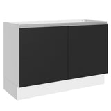 Bajo Mesada para Bacha 100% MDF 120 cm 2 Puertas (Sin Mesada y Bacha) Blanco/Negro Acordes Madesa