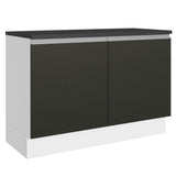 Bajo Mesada Cocina 100% MDF 120 cm 2 Puertas (Con Mesada) Blanco/Negro Acordes Madesa