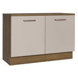 Bajo Mesada Cocina 120 cm 2 Puertas (Con Mesada) Marrón/Crema Agata Madesa