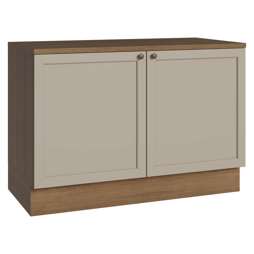 Bajo Mesada Cocina 120 cm (Con Mesada) Marrón/Crema Vik Madesa