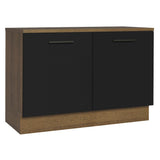 Bajo Mesada Cocina 120 cm 2 Puertas (Con Mesada) Marrón/Negro Agata Madesa