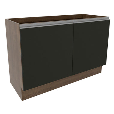 Bajo Mesada 120 cm 2 Puertas Sin Mesada Marrón/Negro Glamy Madesa