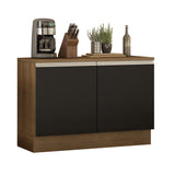 Bajo Mesada para Bacha 120 cm 2 Puertas (Con Tapa) Glamy Marrón/Negro