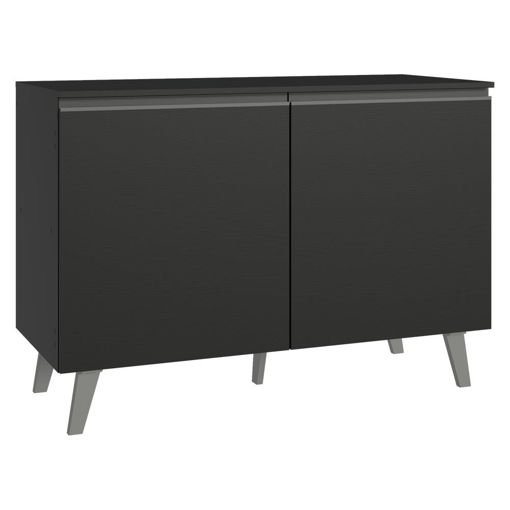 Bajo Mesada de Cocina 120 cm 2 Puertas con Patas Negro Nice Madesa