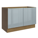 Bajo Mesada para Bacha 120 cm 2 Puetas (Sin Mesada y Bacha) Marrón/Gris Lux Madesa