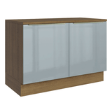 Bajo Mesada de Cocina 120 cm 2 Puetas (Con Mesada) Marrón/Gris Lux Madesa