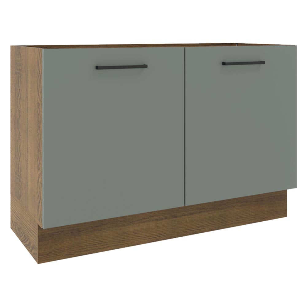 Bajo Mesada 120 cm Sin cajones 2 Puertas Agata Marrón/Gris