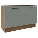 Bajo Mesada 120 cm Sin cajones 2 Puertas Agata Marrón/Gris