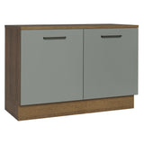 Bajo Mesada Cocina 120 cm 2 Puertas (Con Mesada) Marrón/Gris Agata Madesa