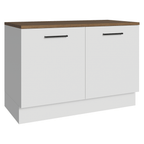Bajo Mesada 120 cm 2 Puertas Blanco/Marrón Agata Madesa