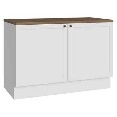 Bajo Mesada 120 cm 2 Puertas Blanco/Marrón Vik Madesa