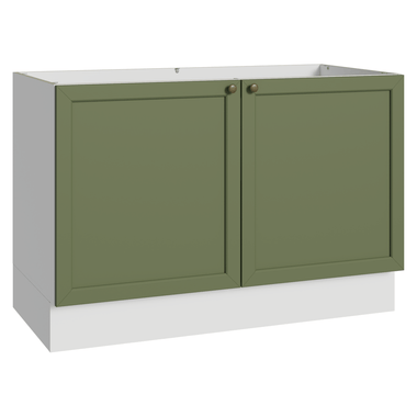 Bajo Mesada 120 cm 2 Puertas Sin Mesada Blanco/Verde Vik Madesa