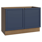 Bajo Mesada 120 x 52 cm 2 Puertas Sin Mesada Marrón/Azul Vik Madesa