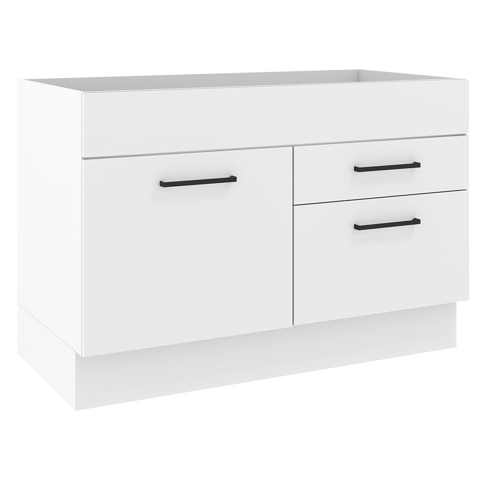 Bajo Mesada 120 x 52 cm 1 Puerta 2 Cajones Sin Mesada Blanco Agata Madesa