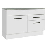 Bajo Mesada Cocina 120 cm 1 Puerta y 2 Cajones (Con Mesada) Blanco Agata Madesa