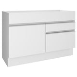 Bajo Mesada para Bacha 120 cm 1 Puerta y 2 Cajones (Sin Mesada y Bacha) Blanco Glamy Madesa