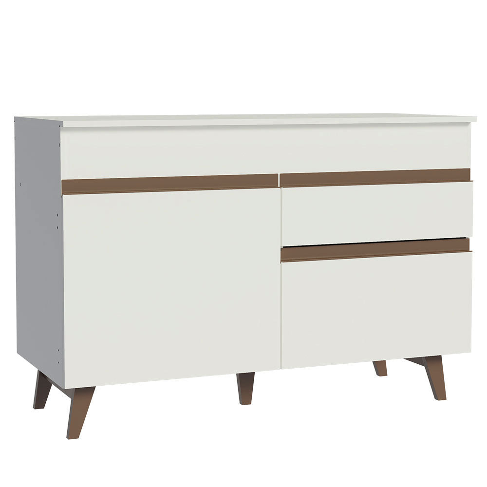 Bajo Mesada 120 cm 2 Puertas 1 Cajón con Patas Blanco Reims Madesa