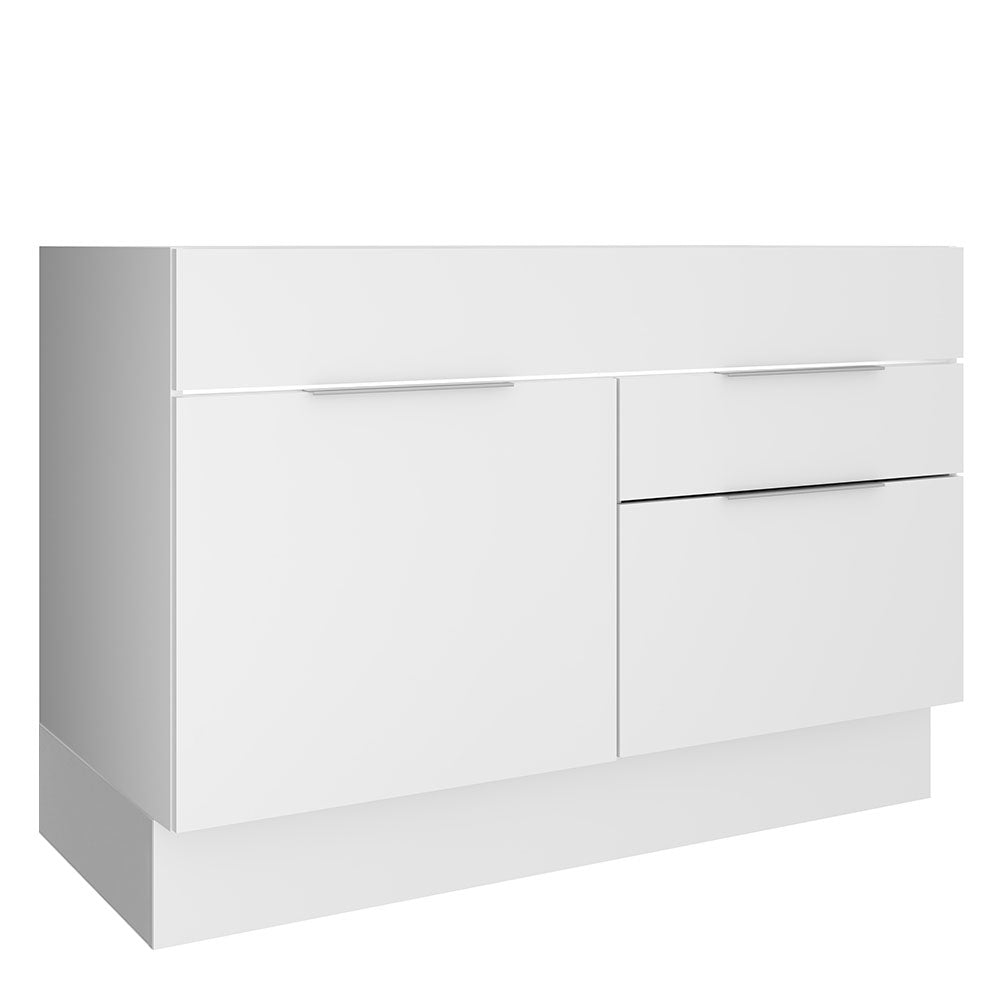 Bajo Mesada para Bacha 120 cm 1 Puerta e 2 Cajones (Sin Mesada y Bacha) Blanco Stella Madesa