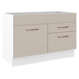 Bajo Mesada para Bacha 120 cm 2 Cajones 1 Puerta (Sin Mesada y Bacha) Blanco/Crema Agata Madesa