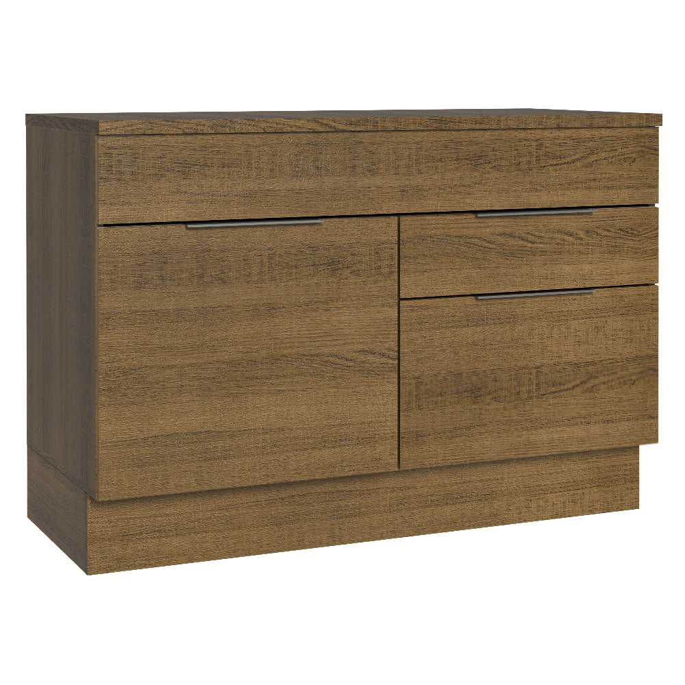 Bajo Mesada Cocina 120 cm 1 Puertas e 2 Cajones (Con Mesada) Marrón Stella Madesa