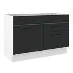 Bajo Mesada 120 x 52 cm 1 Puerta 2 Cajones Sin Mesada Blanco/Negro Agata Madesa