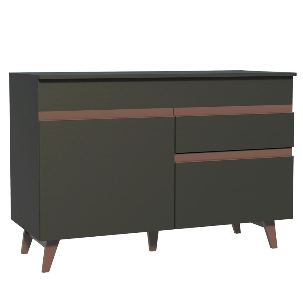 Bajo Mesada 120 cm 2 Puertas 1 Cajón con Patas Negro Reims Madesa