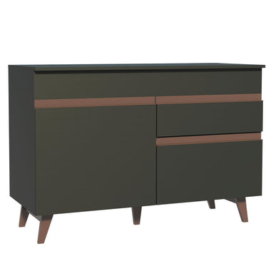 Bajo Mesada 120 cm 2 Puertas 1 Cajón con Patas Negro Reims Madesa