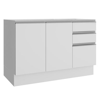 Bajo Mesada 120 cm 2 Puertas 3 Cajones Sin Mesada Blanco Glamy Madesa