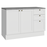 Bajo Mesada de Cocina 120 cm 2 Puertas 3 Cajones Blanco Vik Madesa