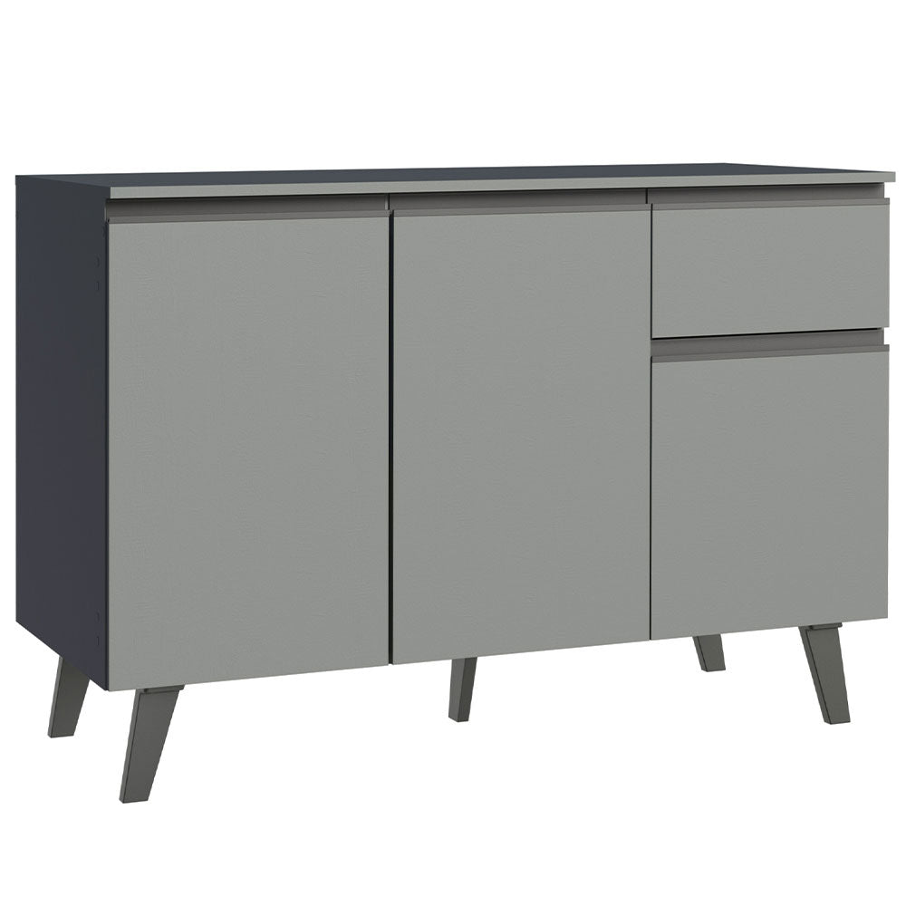 Bajo Mesada 120 cm 3 Puertas 1 Cajón con Patas Gris Nice Madesa