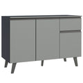 Bajo Mesada 120 cm 3 Puertas 1 Cajón con Patas Gris Nice Madesa