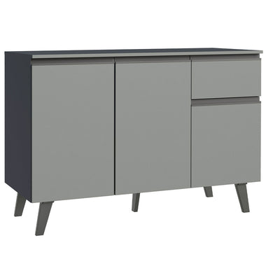 Bajo Mesada 120 cm 3 Puertas 1 Cajón con Patas Gris Nice Madesa