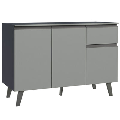 Bajo Mesada 120 cm 3 Puertas 1 Cajón con Patas Gris Nice Madesa
