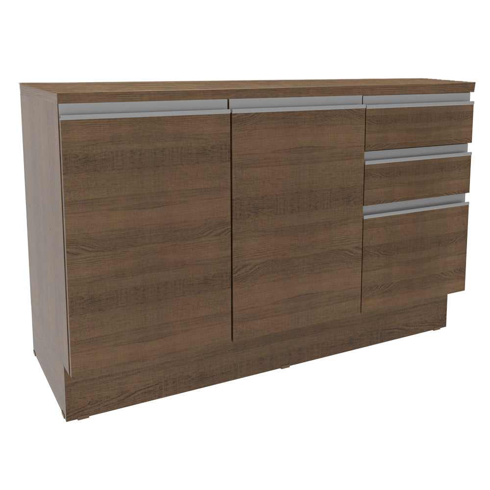 Bajo Mesada para Bacha 120 cm 2 Puertas y 3 Cajones (Con Tapa) Glamy Marrón