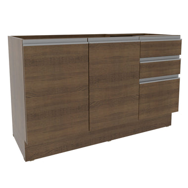 Bajo Mesada 120 cm 2 Puertas 3 Cajones Sin Mesada Marrón Glamy Madesa